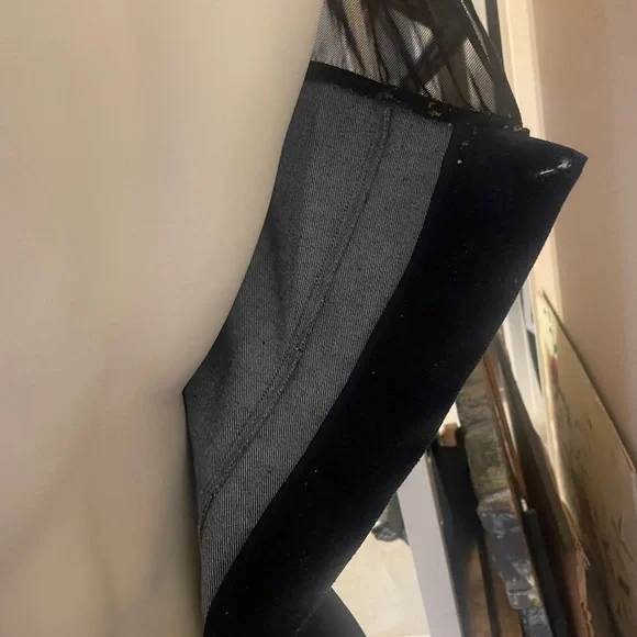 Versace denim stretch mesh black dress 8/10